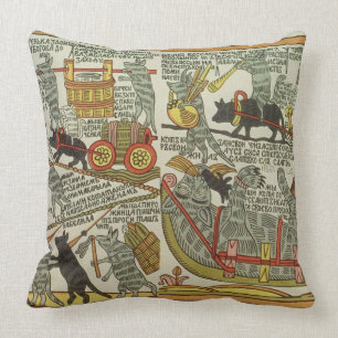 Coussin Les souris enterrent le chat, Russe, fin du 18ème