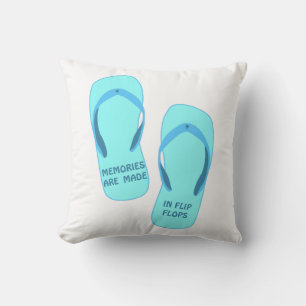 Coussin Les souvenirs sont faits en tongs, design été