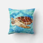 Coussin les tortues marines de bébé de vie marine de (Verso)