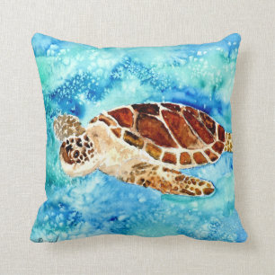 Coussin les tortues marines de bébé de vie marine de