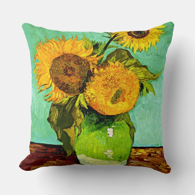 Coussin Les tournesols de Van Gogh (3) (Recto)