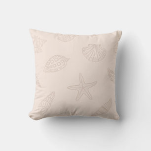 Coussin Les trésors côtiers rose coquille