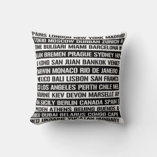 Coussin Les villes du monde