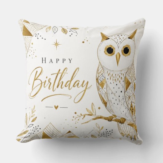 Coussin Les Vœux Sages du Hibou Doré (Recto)