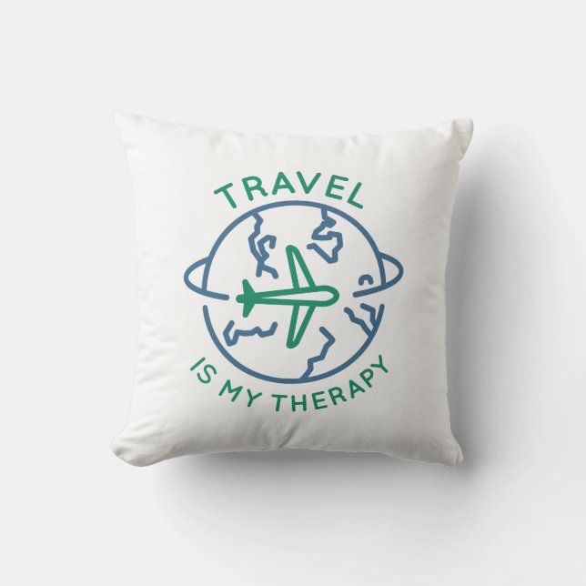 Coussin Les voyages sont ma thérapie (Recto)