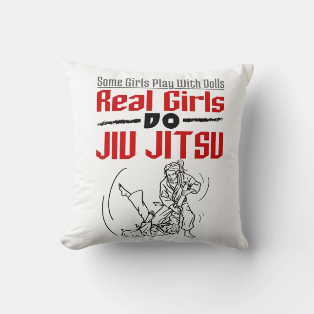 Coussin Les vraies filles Do Jiu Jitsu BJJ Jiujitsu Femmes (Recto)