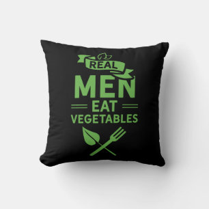 Coussin Les vrais hommes mangent des légumes