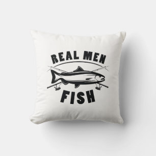 Coussin Les vrais hommes pêchent