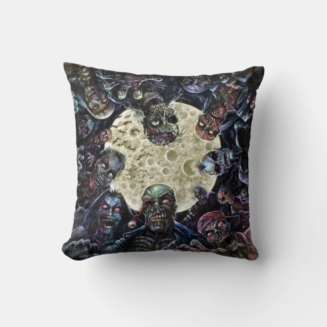 Coussin Les zombis attaquent (l'horde de zombi) (Recto)
