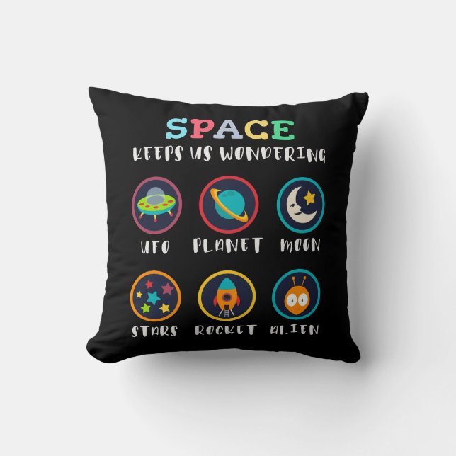 Coussin L'espace nous fait nous poser des questions (Recto)