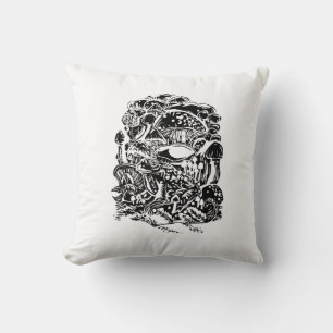 Coussin L'esthétique Cottagecore Grenouille Champignon Art
