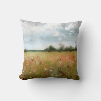 Coussin L'été Meadow Fleur sauvage Paysage Art