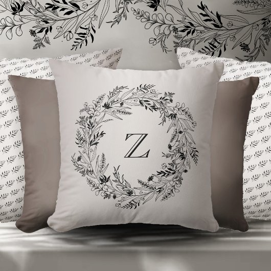 Coussin Letter Z Leaf Gold Monogram