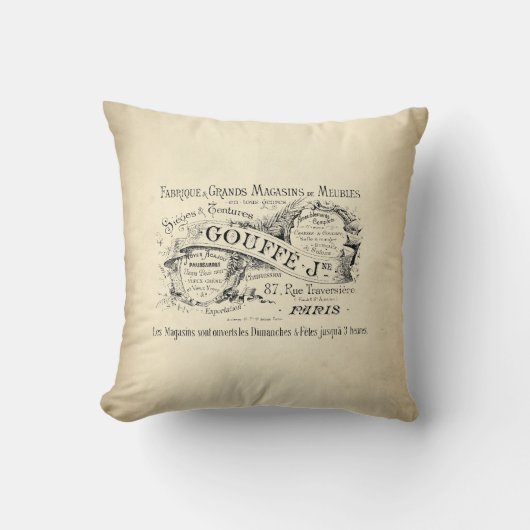 Coussin Lettrage français sur le parchemin (Recto)