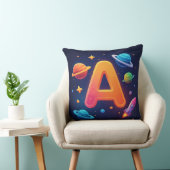 Coussin 🌌 Lettre A de l'espace fusée étoiles planètes enf (Chaise)