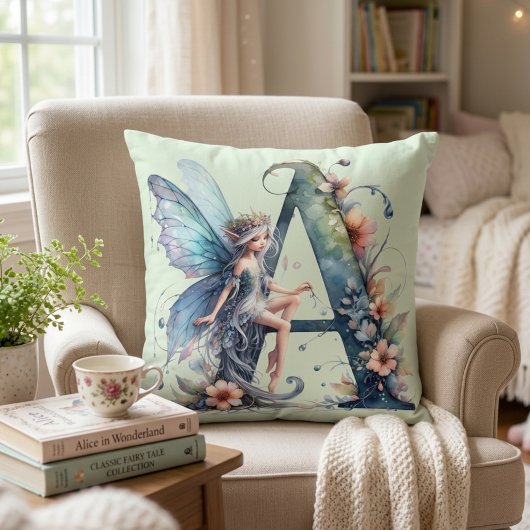 Coussin Lettre A en monogramme Fée