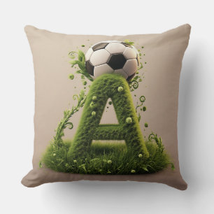 Coussin ⚽ Lettre A Topiaire de gazon de football Décoratio