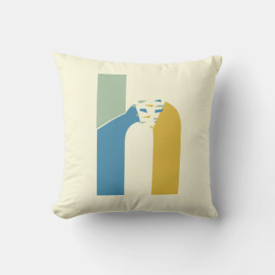 Coussin Lettre Abstraite moderne H Monogramme initial