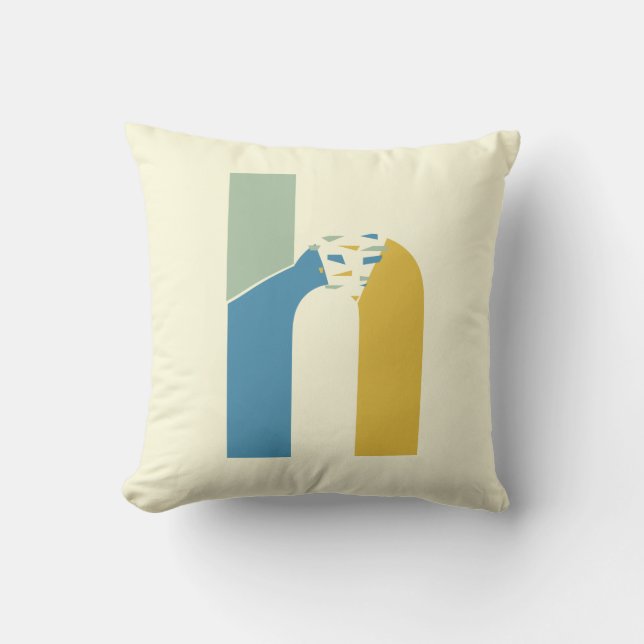 Coussin Lettre Abstraite moderne H Monogramme initial (Recto)