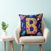 Coussin 🚀 Lettre B de l'espace Fusées Planètes Étoiles En (Chaise)