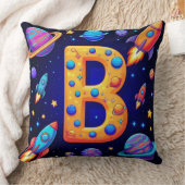 Coussin 🚀 Lettre B de l'espace Fusées Planètes Étoiles En (Couverture)