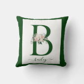 Coussin Lettre B florale monogramme (Verso)