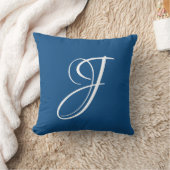 Coussin LETTRE BLEUE CLASSIQUE J MONogramme Personnalisati (Couverture)