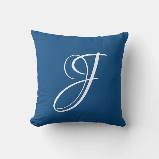 Coussin LETTRE BLEUE CLASSIQUE J MONogramme Personnalisati (Recto)