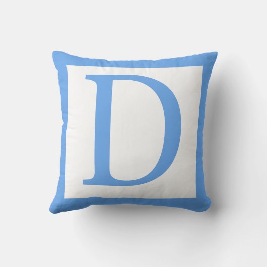 Coussin Lettre D Bordure Bleue Bébé (Verso)
