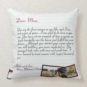 Coussin Lettre d'amour personnalisée chic manuscrite et p