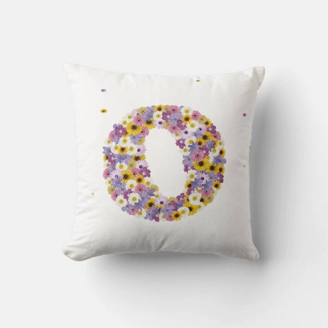 Coussin Lettre de fleurs O (Recto)