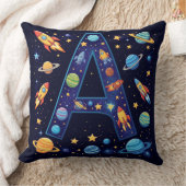 Coussin 🚀 Lettre de l'espace A Fusées Planètes Étoiles En (Couverture)