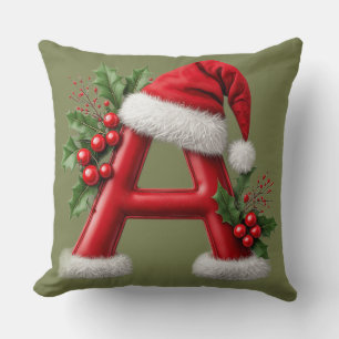 Coussin Lettre de Noël A Monogramme Décoration pour Maison