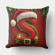 Lettre de Noël S avec chapeau de Père Noël Cadeau