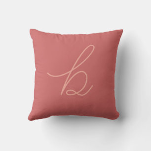 Coussin Lettre de script minuscule saumon