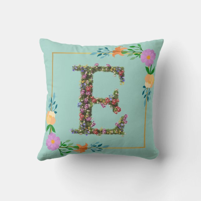 Coussin Lettre E de l'alphabet floral (Verso)