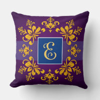 Lettre E en style monogramme classique baroque dor