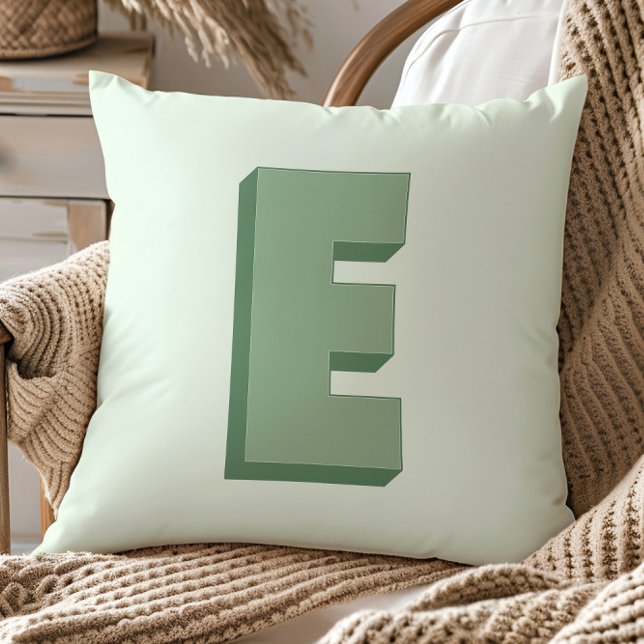 Coussin Lettre Élégante E Monogramme Initiale Personnalisé (Créateur téléchargé)