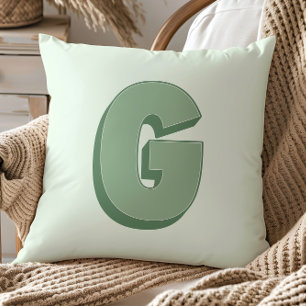 Coussin Lettre Élégante G Monogramme Initiale Personnalisé
