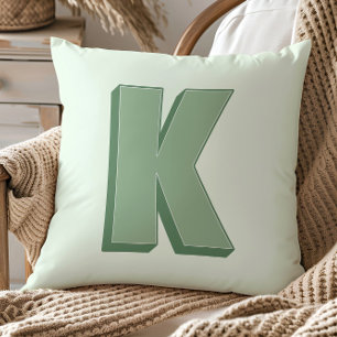 Coussin Lettre Élégante K Monogramme Initiale Personnalisé