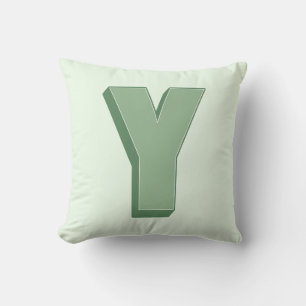 Coussin Lettre Élégante Y Monogramme Initial Personnalisé