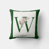Coussin Lettre florale monogrammée W (Verso)
