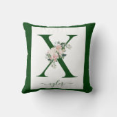Coussin Lettre florale monogrammée X (Verso)