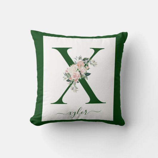 Coussin Lettre florale monogrammée X (Recto)