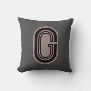 Coussin Lettre G Monogramme Oval Crest