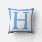 Coussin Lettre H Bébé Bleu Bordure (Verso)