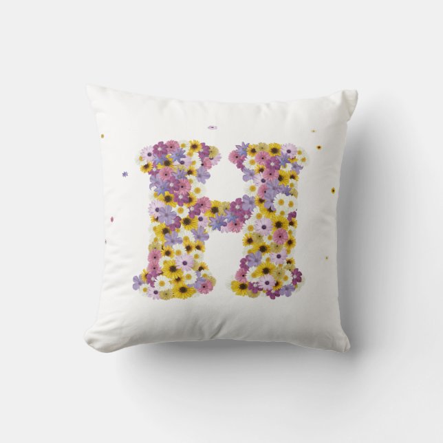 Coussin Lettre H de fleur (Recto)