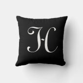 Coussin Lettre H Monogramme Initiale Personnalisée (Verso)