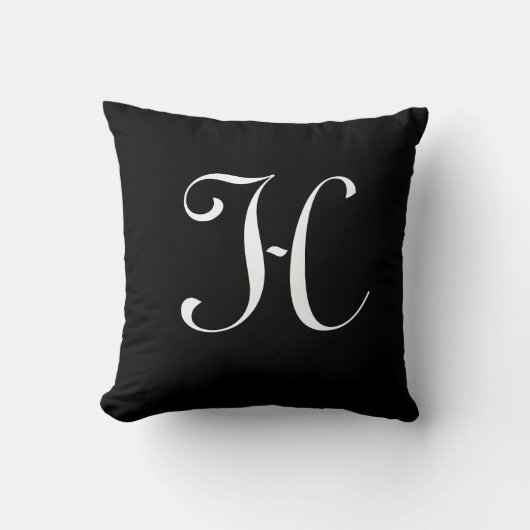 Coussin Lettre H Monogramme Initiale Personnalisée (Recto)