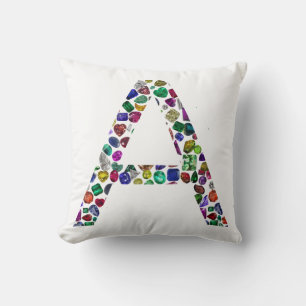 Coussin Lettre Initiale A, Monogramme Moderne Design